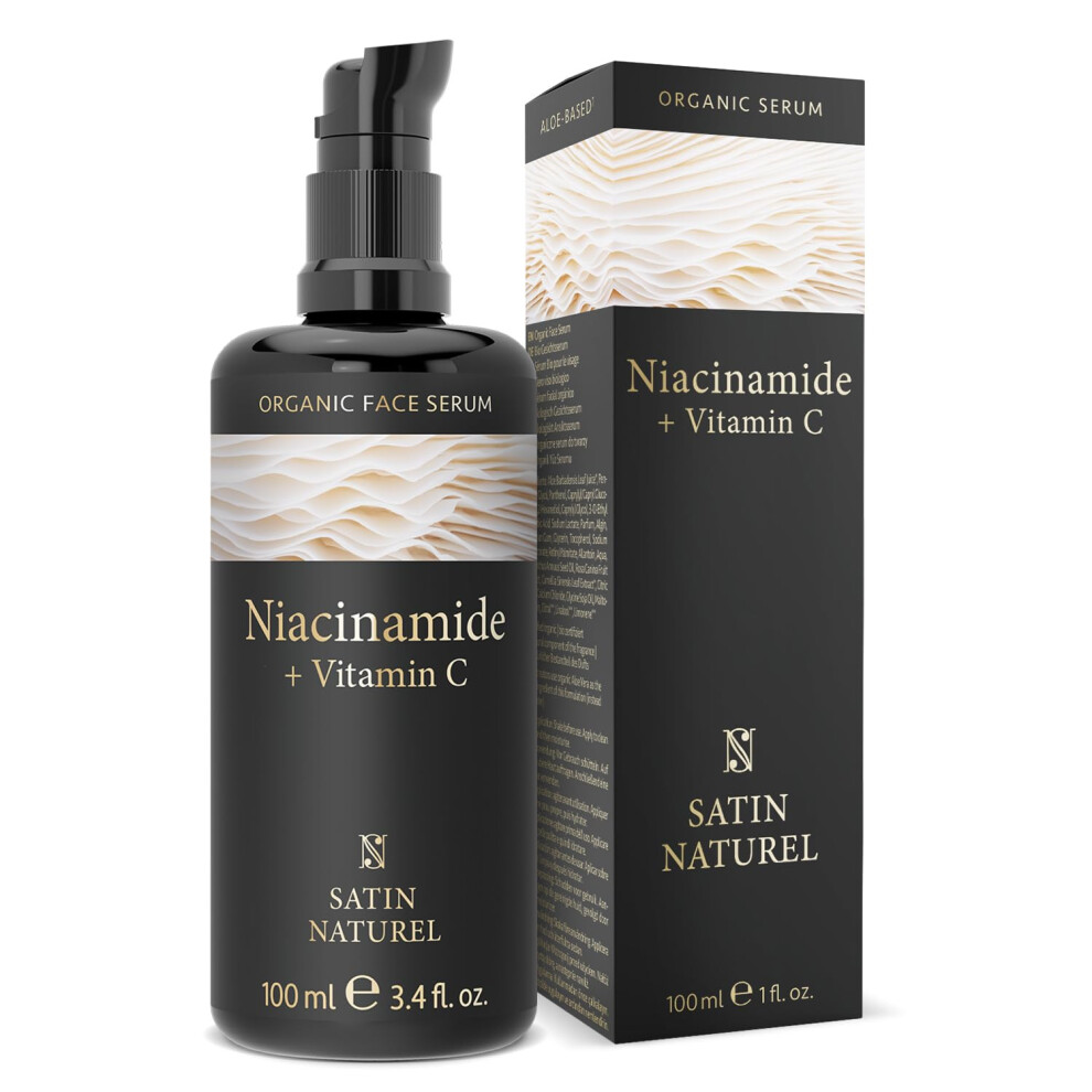 Satinnaturel Niacinamide Serum 100Ml, Enhanced With Vitamin C Serum For Face For Sensitive Skin - Face Serum With Aloe Vera - Brightening Serum - Collagen Serum