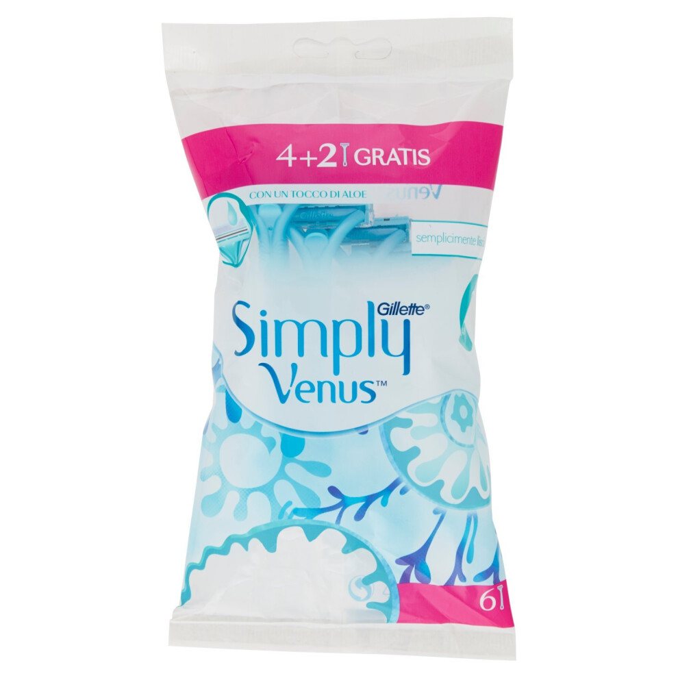 Gillette Venus simply2 4 + 2 Disposable Razors (Pack of 6)-image-OPC-PF95KS6-NEW