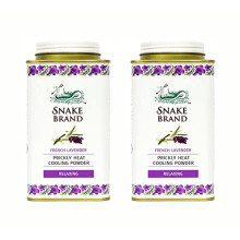 Prickly Heat Cooling Body Powder 140g (Relaxing Lavender, Pack of 2)