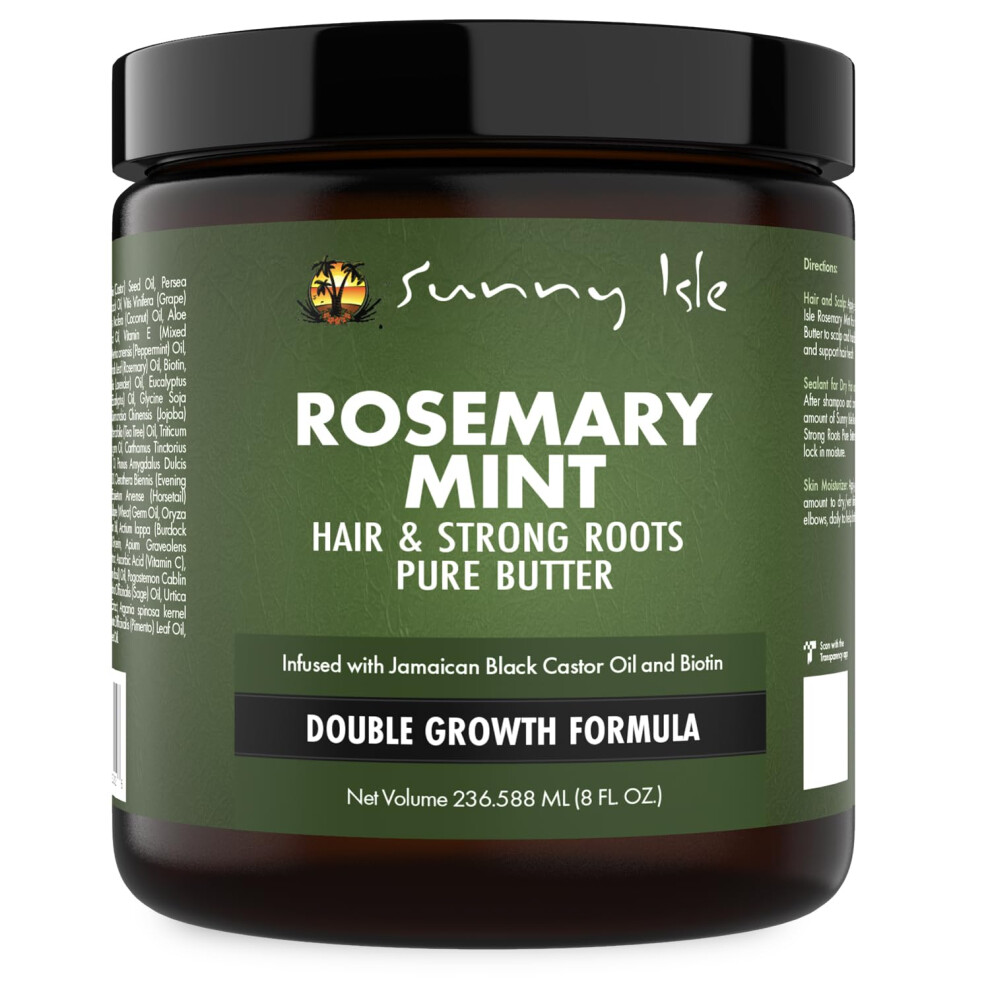 Rosemary Mint Hair And Strong Roots Butter 8oz, Infused With Biotin & Jamaican Black Castor Oil To Strengthen And Nourish Hair Follicles, For Dry