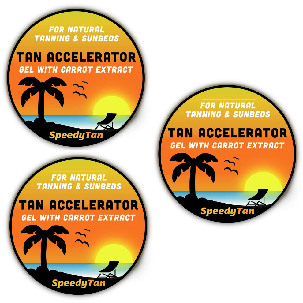 x3 Premium Tan Accelerator Gel - For Sunbed Use & Natural Tanning - Natural Tanning Accelerator With Carrot Tanning Oil - UK Based Brand