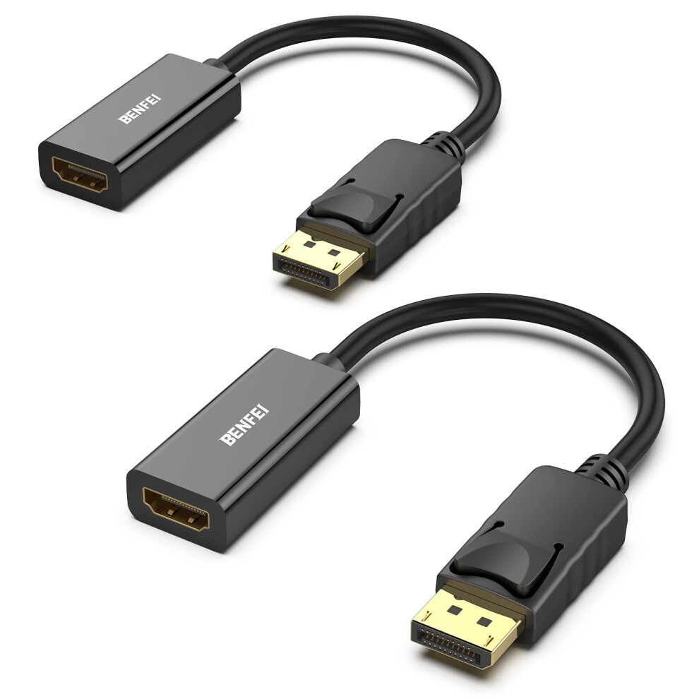 Photos - Other for Computer Displayport to HDMI Adapter 2 Pack, Dp Male to Hdmi Female Converter with Audio for Lenovo, Dell, HP, Asus and(Display Port)