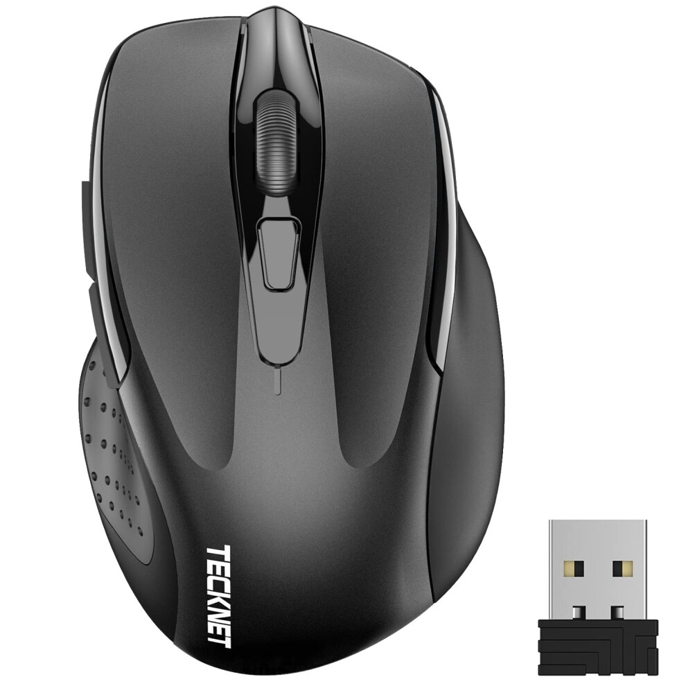 Pro Wireless Mouse, 2.4G Ergonomic Optical Mouse, Computer Mouse for Laptop, Windows, Chromebook, 6 Button Mouse, 24-Month Battery Life,4000 DPI, 6