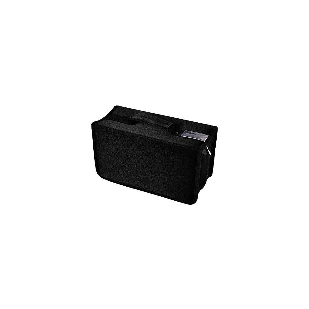 Cd Case, 160 Capacity Nylon Cd Dvd Storage Wallet Protective Disc Organizer Carrying Case With Card Holder (160 Capacity, ) Black 791265179500