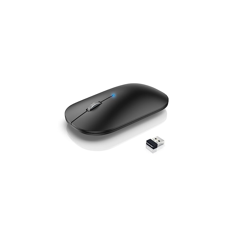 Bluetooth Mouse, Rechargeable 2.4G Wireless Mouse for Laptop, Tri-mode Slim Silent Computer Mouse 4000 DPI Portable for