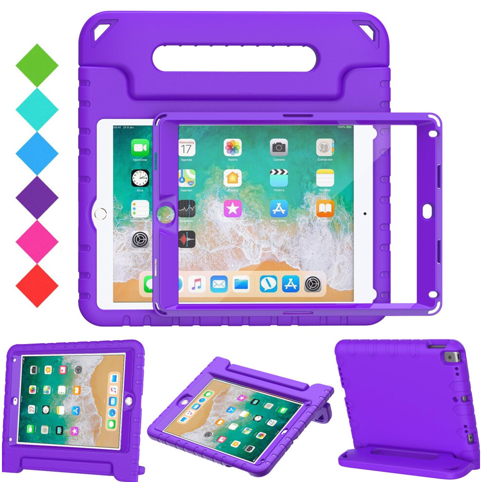 New Ipad 9.7 Inch 2018 / 2017 Case - Shockproof Case Weight Kids Case Cover With Handle Stand Case For Apple Ipad 9.7 Inch 2018 & 2017 New Model Light 6921407649828