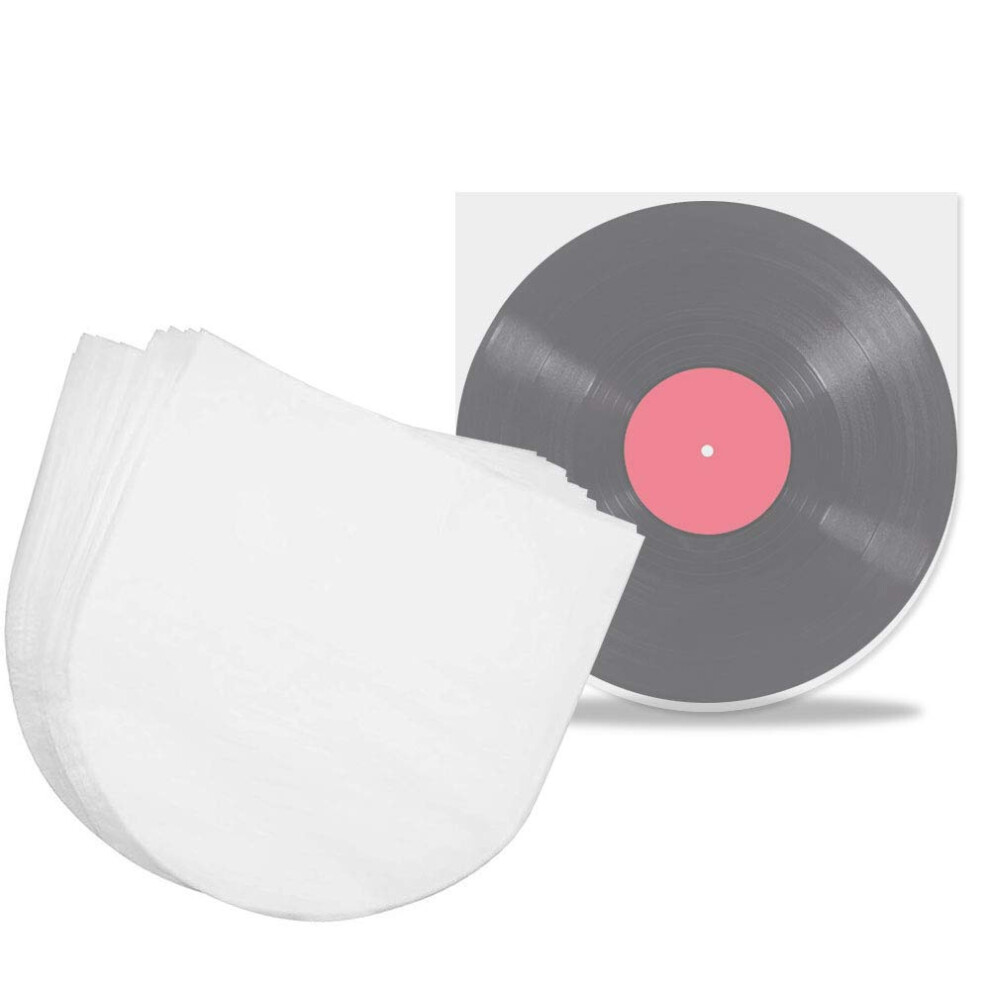 100 Pieces Record Sleeves 12 Inch LP Vinyl Inner Sleeves Semi-Transparent Anti Static Single Cover Round Record Album Covers for 12 Inch Record