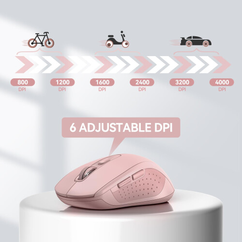 TeckNet Bluetooth Mouse, 4000 DPI Wireless Mouse Optical Computer Mice Bluetooth 3.0/5.0 and 2.4GHz Tri-Connectivity Mouse,18 Months Long Battery Life 2
