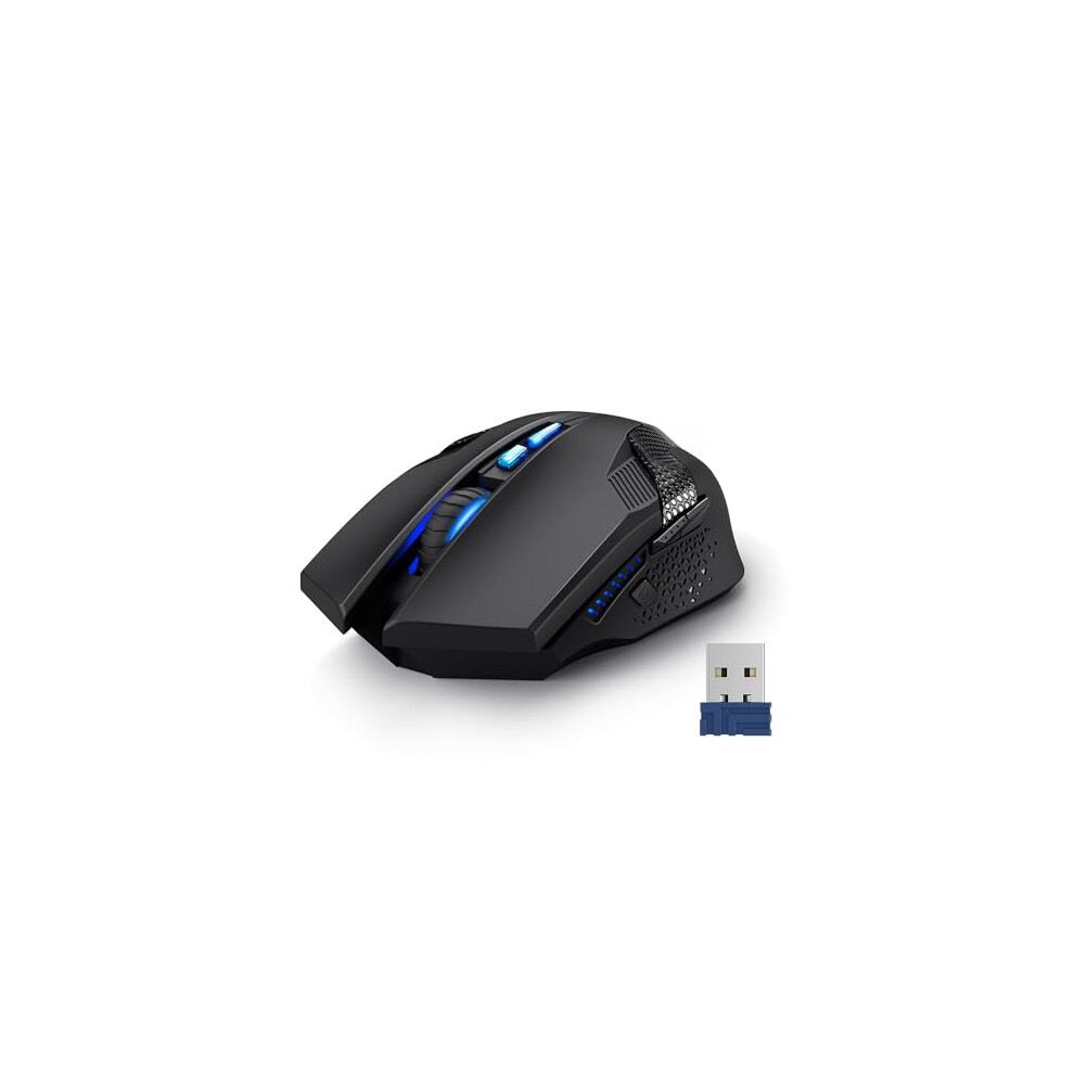 Wireless Gaming Mouse, 8000 DPI Adjustable Wireless Mouse 2.4G USB Computer Gaming Mouse, 8 Programmable Buttons, Ergonomic Cordless Mice for Laptop