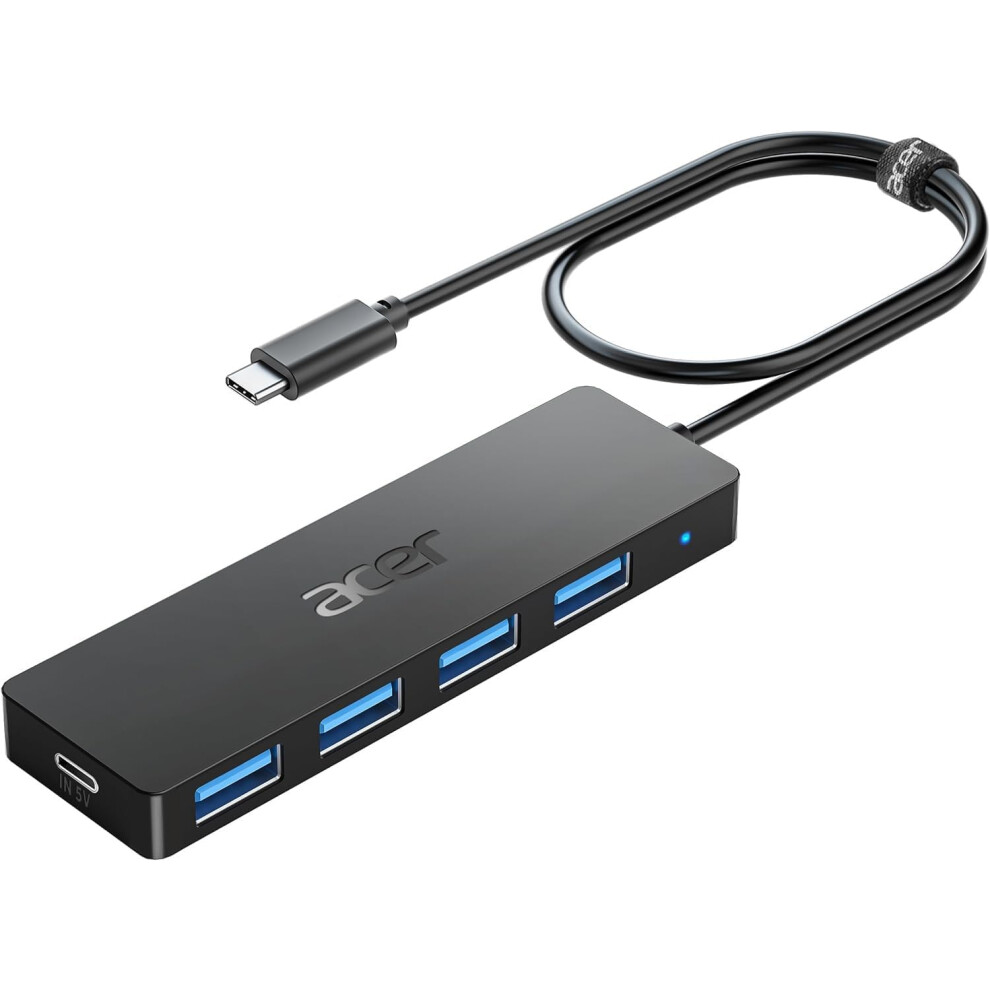 Acer Usb C Hub 4 Ports, Multiple Usb 3.0 Hub, Usb C Splitter For Laptop With Usb C Power Port, Usb Extender For C Port Laptop, Imac Pro, Macbook Pro, Ipad.