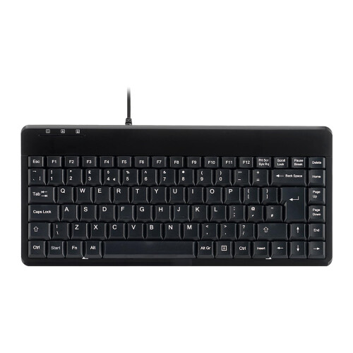 PERIBOARD-409P Wired PS2 Mini Keyboard, Black, UK Layout
