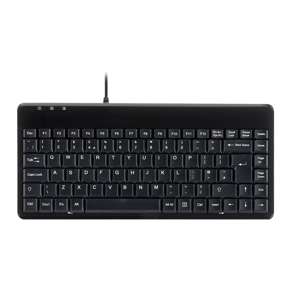 Perixx Periboard-409P Wired Ps2 Mini Keyboard, Uk Layout Black