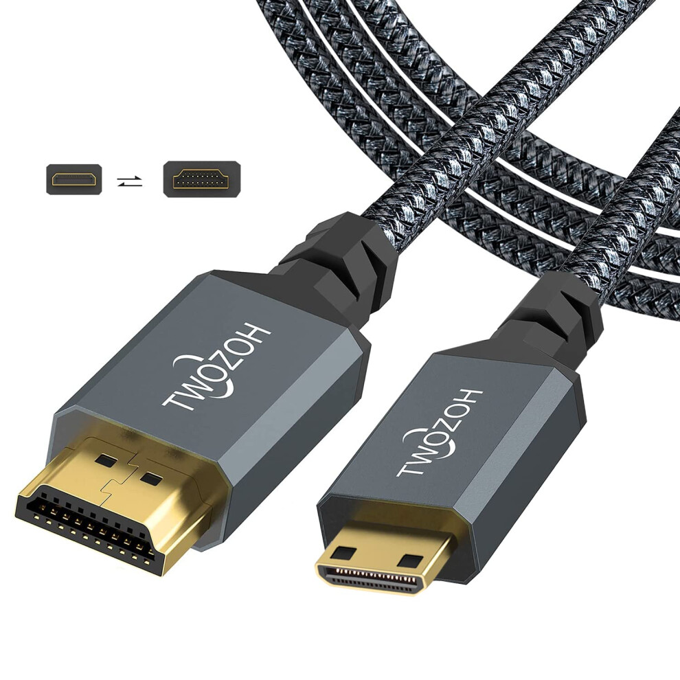 Mini HDMI to HDMI Cable 5M, 4K 60Hz High Speed HDMI to Mini HDMI 2.0 Braided Lead