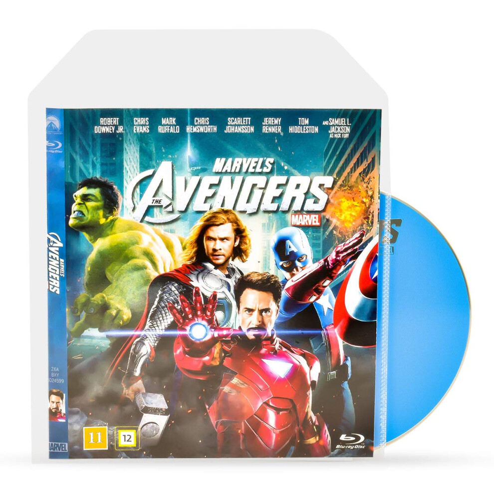 Blu Ray Sleeves - Protective Sleeves For Bluray Storage - Plastic Pocket With Closing Flap & Space For Cover - 50 Pcs - 10283 5701193038935
