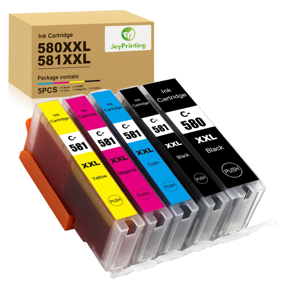 5X 580XXL 581Xxl Ink Cartridges For Canon Pgi-580 Cli-581 Pgi-580Xl Cli-581Xl Ink For Canon Pixma Tr8550 Tr7550 Ts705 Ts6150 Ts6151 Ts6250 Ts6251 736067758058