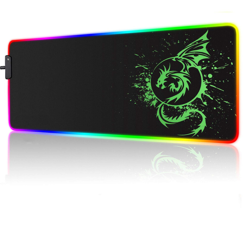 Rgb Gaming Mouse Pad,Large Extended Glowing Led Mousepad With 15 Lighting Modes And Usb,Smooth Surface Waterproof Gamer Mouse Mat For 6998129795546