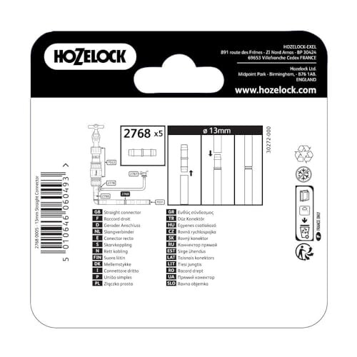 Hozelock 13mm Straight Connector (5 pack) 2