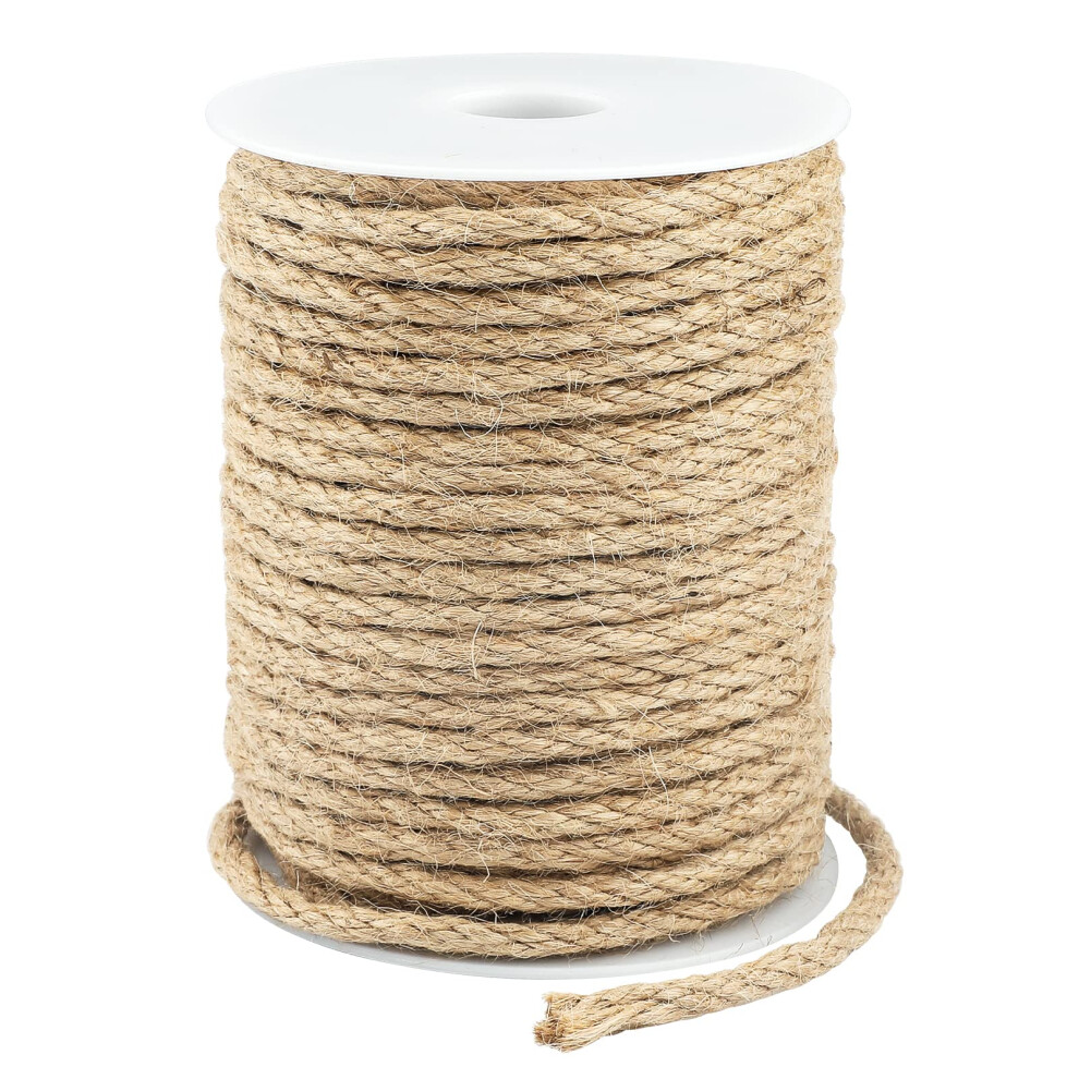 Kinglake Brown 30M Garden Jute Rope Cord 6Mm Hemp Rope String Thick Twine For Craft, Packing, Decoration, Gardening