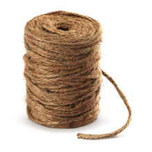 100M Garden Cord Jute Twine String 4mm Thick Strong Natural Jute Rope Roll Stronger Craft Cord for Household Garden DIY Crafts Decoration