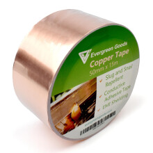 50mm x 15m Slug Copper Tape| Adhesive Copper Tape Slug Snail Repellent | Slug Deterrent Barrier Copper Foil Tape for Humane Pest Control | Adhesive
