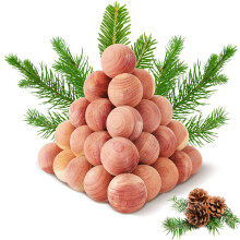 Cedar Wood Balls Moth Repellent, 40 Pcs Anti Moth Cedar Balls, Natural Scent Balls for Moth Protection in Wardrobes Drawers, Storage Boxes etc.