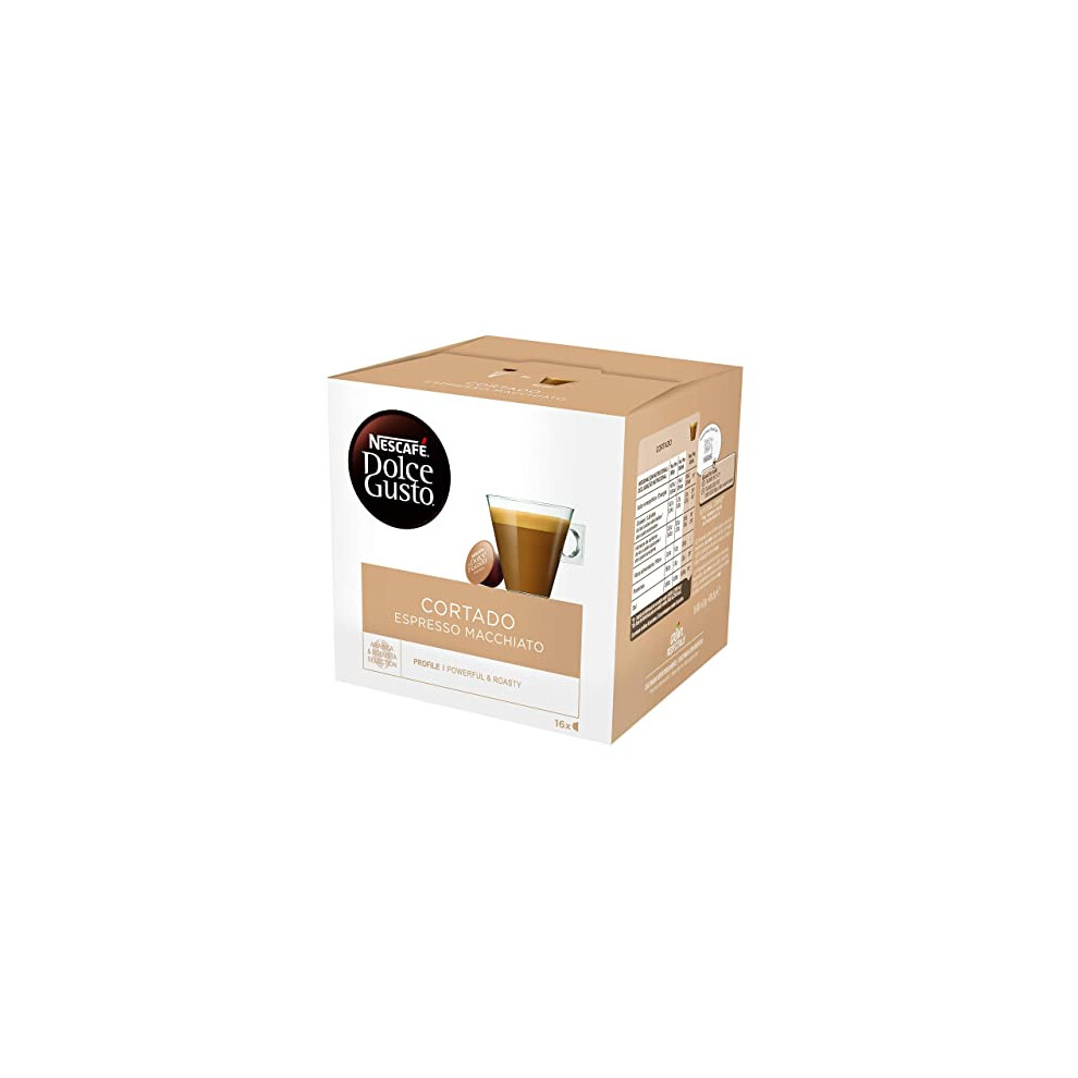 Dolce Gusto Cortado Espresso Macchiato Coffee Pods, 16 Capsules (48 Servings, Pack of 3, Total 48 Capsules)