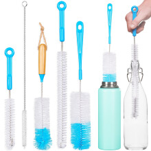 Confezione di spazzole per bottiglie Turbo in microfibra - Set di 5 spazzole per pulire biberon, bottiglie d'acqua, bicchieri, caraffe per vino,