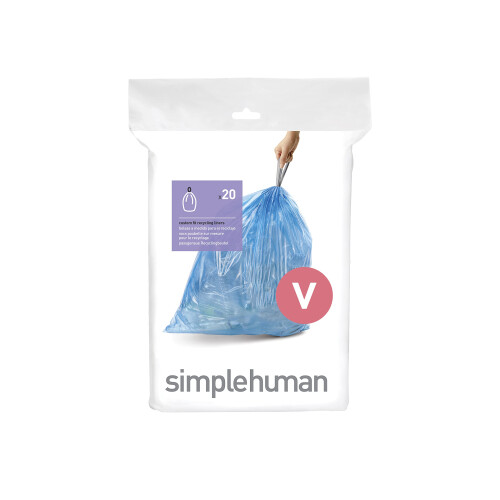 CW0298 Code V Custom Fit Bin Liners, Blue Plastic (Pack of 20 Liners)