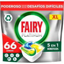 Fairy Platinum Complete 66 Lemon Dishwasher Tablets - 1st-Time Clean, Tackles Tough Dried-On Grease, Built-In Salt & Rinse Aid, Keeps Dishwasher Fresh