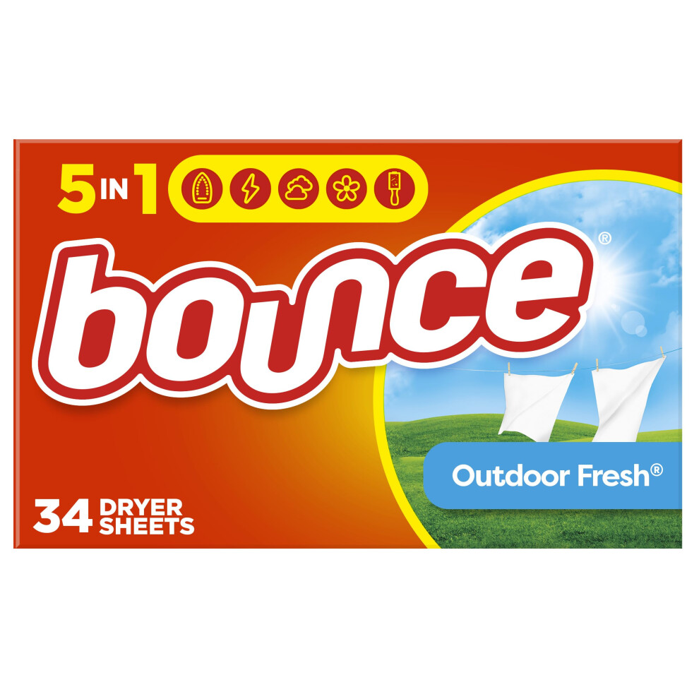 Outdoor Fresh Fabric Softener Sheets, 34 sheets by Bounce