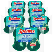 - Easy Sponge Scourers - Special Surfaces and Shape - Fresh Lemon Scent - Easy to Rinse - 14pk, 70 x 23 x 115mm.