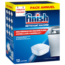 Machine Care Tablets - Dishwasher Tablets Against Dirt and Grease Inside The Dishwasher - Year Supply with 12 Dishwasher Cleaner Tablets