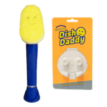 Dish Daddy Dish Wand & Connector Head, Soap Dispensing Dish Brush, Texture Changing Washing Up Sponge With Liquid Handle, Dish Sponge with Built-in