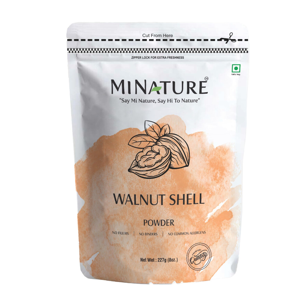 Minature Walnut Shell Powder By Mi Nature | 100% Natural | 227G( 8 Oz)( 0.5 Lb) |Homemade Scrub