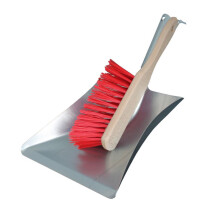 Dustpan/Hand Shovel and Hand Brush Set (Compact Hard Bristle)