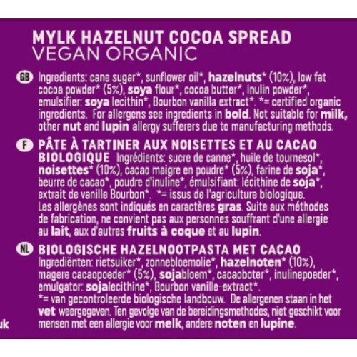 Vegan Mylk Hazelnut Cocoa Spread Vegan, 350g 2