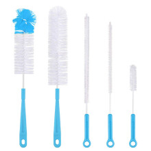 5Pcs Bottle Cleaning Brush Set Multipurpose Brushes Long Bottle Brush Water Bottle Cleaners-Blue