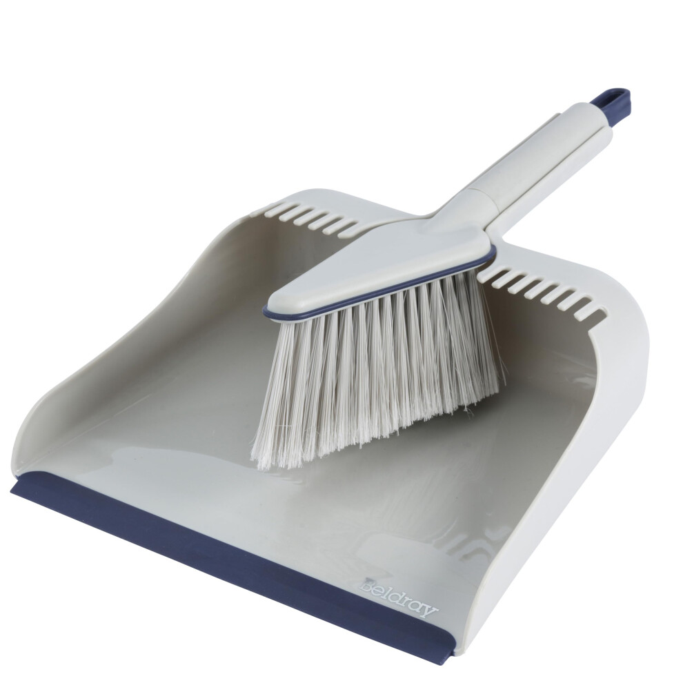 LA032760FEU7 Deep Clean Dustpan and Brush Set â Sweeping Brush with Pointed Head for Hard-to-Reach Areas, Scratch-Free Bristles, Rubber Lip for Easy