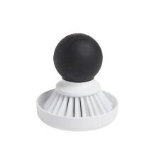 Palm Brush with Dish, White, 8.9 x 8.9 x 9cm