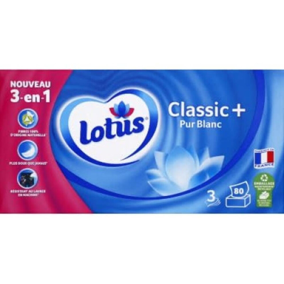 Lotus Classic + 80 Tissues Box Pure White - Box of 80 Tissues