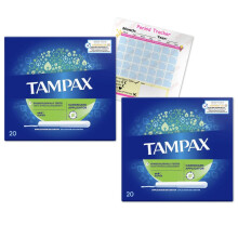 Tampons Super Cardboard Applicator Tampax Blue Box 40 Tampons (2 Packs of 20) | Leak Protection | Super Absorbent | Fragrance-Free | Long Lasting