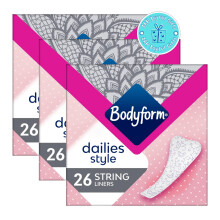 Bodyform Dailies String Panty Liners 26 Pack x3