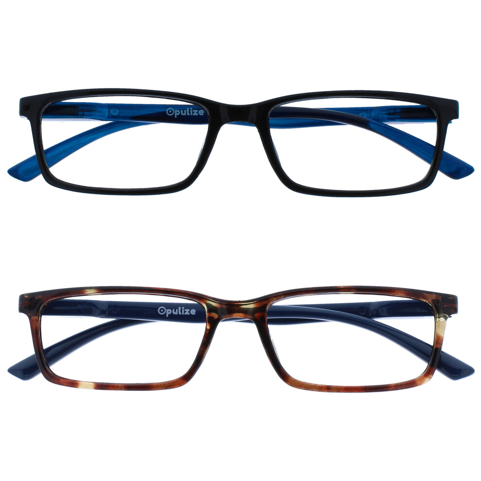 Opulize Blue/Light/Black See 2 Pack Blocking Glasses Brown Computer Gaming Anti Glare Mens Womens Bb9-12 +0.00