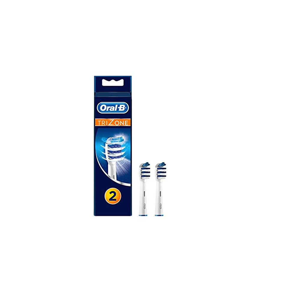 Trizone Toothbrush Heads Replacement Refills for Electric Rechargeable Toothbrush, Bristles Sweep In-between Teeth for a Deep Clean, Pack of Two