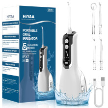 Water Flosser Cordless Teeth Cleaner with OLED Display, IPX7 Waterproof 360Rotation Portable Cordless Dental Oral Irrigator 360ML for Deep Clean