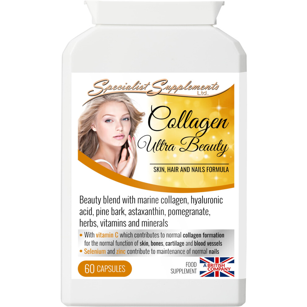 Specialist Supplements Collagen Ultra Beauty Marine Collagen, Hyaluronic Acid, Vitamin, Mineral, Herbal And Nutrient Complex