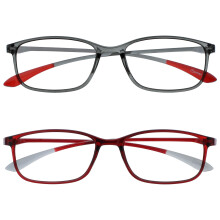 Ice 2 Pack Super Lightweight Reading Glasses Grey Dark Red Womens Mens RR61-7Z +2.00