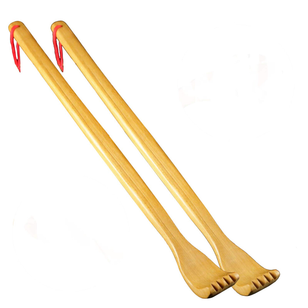 Vegcoo Wooden Back Scratchers, Manual Back Massager Long Back Scratcher For Body Relaxation Relieving Discomforts Itching (2 Pcs)