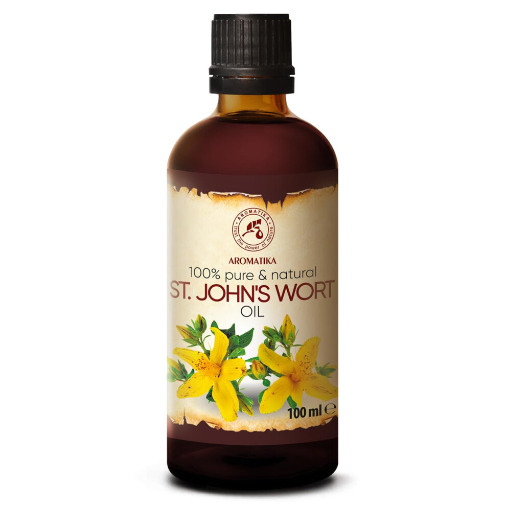 Aromatika Trust The Power Of Nature St Johns Wort Infused Oil 100Ml - Hypericum Perforatum - 100% Pure & Natural - Glass Bottle - St. John's Wort Oil - For Personal Care - Great