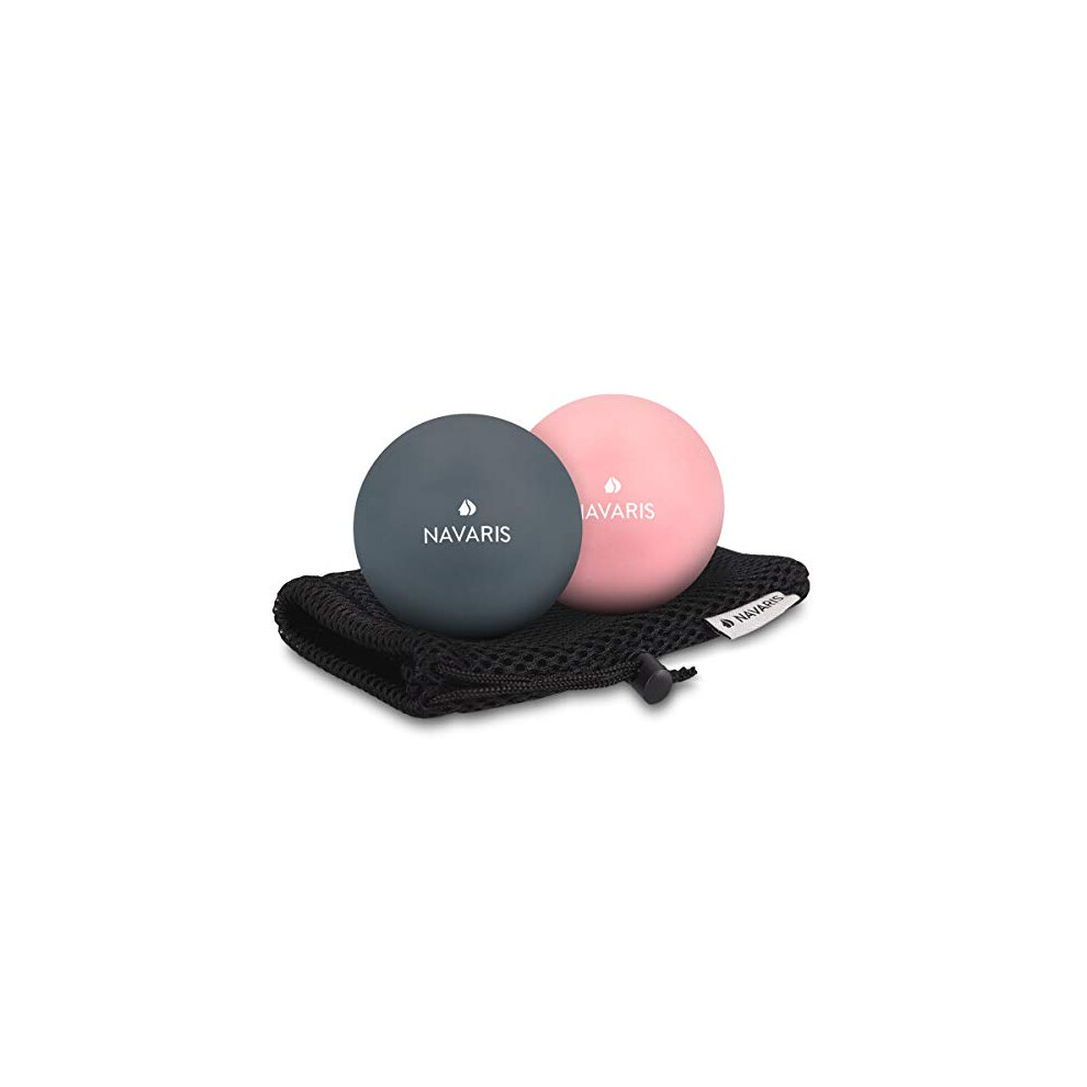 Lacrosse Massage Balls Set - Myofascial Deep Tissue Muscle Therapy for Back Legs Neck - Foot Roller Trigger Points Firm Spheres - Pack of 2